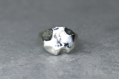 UK Size Q/P Welsh Sea Glass Signet Ring