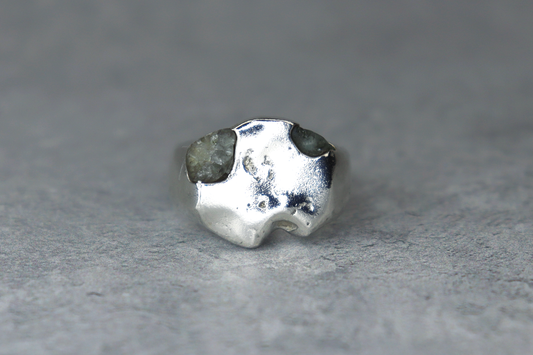 UK Size Q/P Welsh Sea Glass Signet Ring