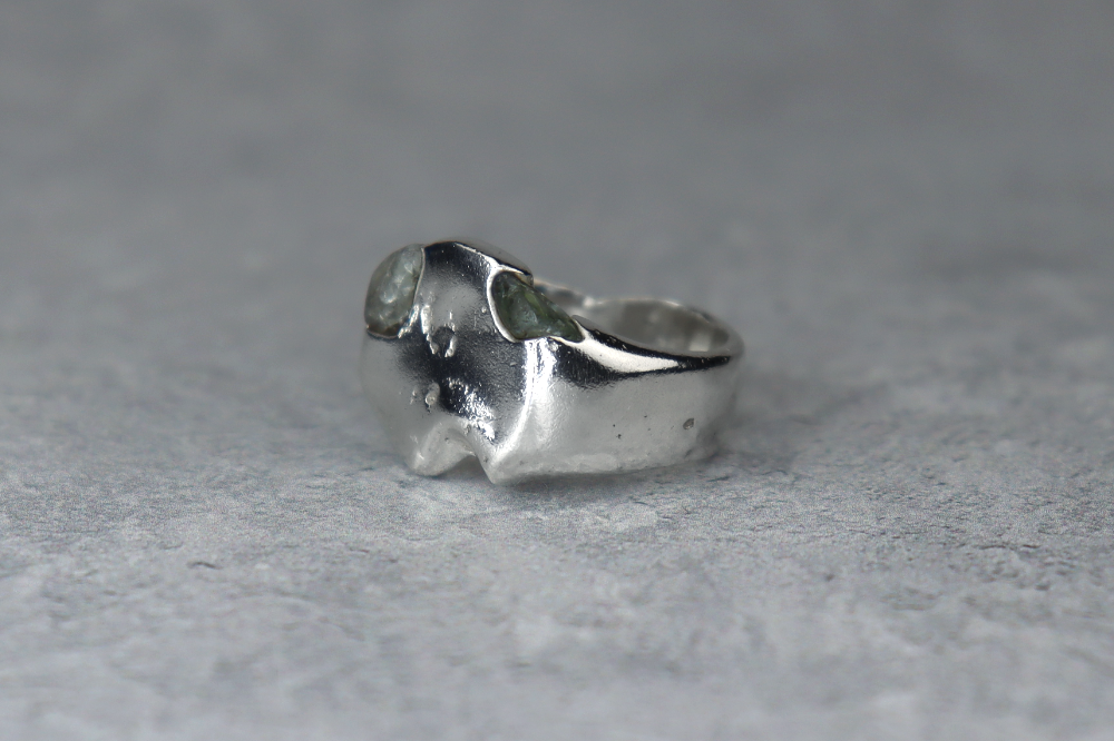 UK Size Q/P Welsh Sea Glass Signet Ring
