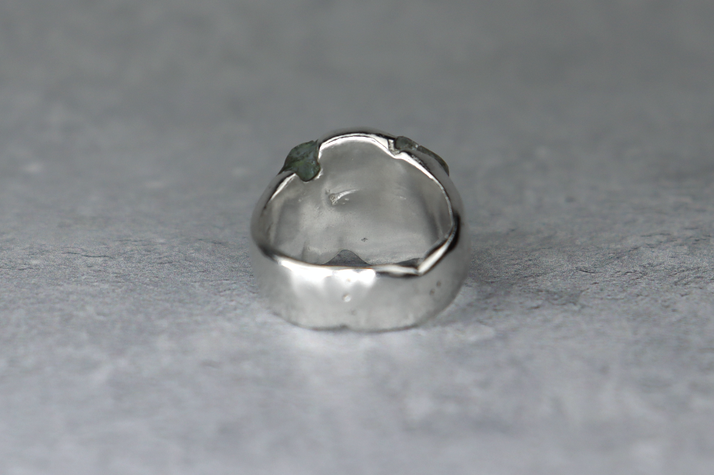 UK Size Q/P Welsh Sea Glass Signet Ring