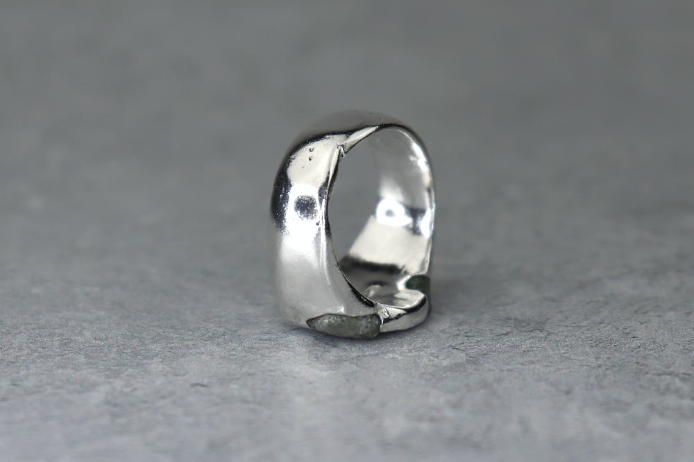 UK Size Q/P Welsh Sea Glass Signet Ring