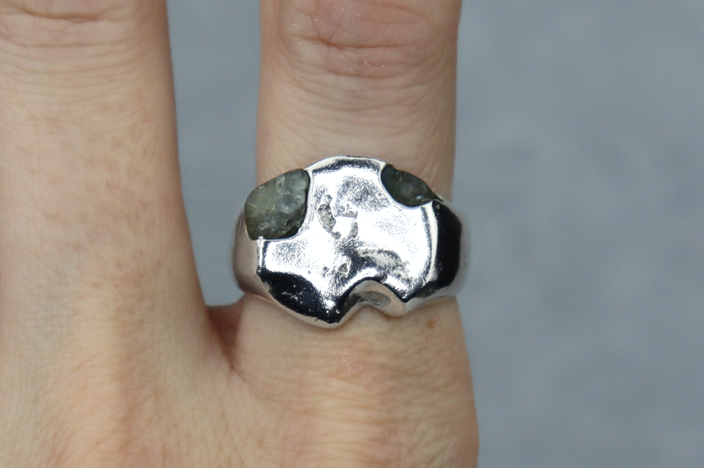 UK Size Q/P Welsh Sea Glass Signet Ring
