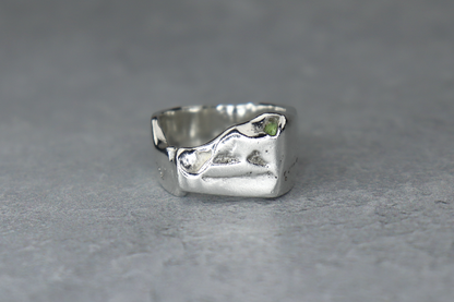 UK Size M/N Welsh Sea Glass Signet Ring