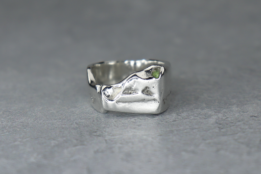 UK Size M/N Welsh Sea Glass Signet Ring