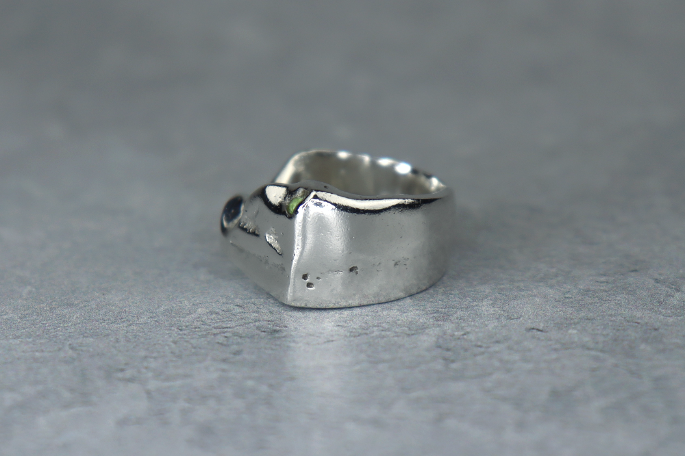 UK Size M/N Welsh Sea Glass Signet Ring