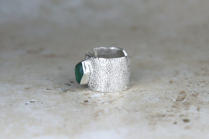 UK Size P/Q Reticulated Welsh Sea Glass Ring