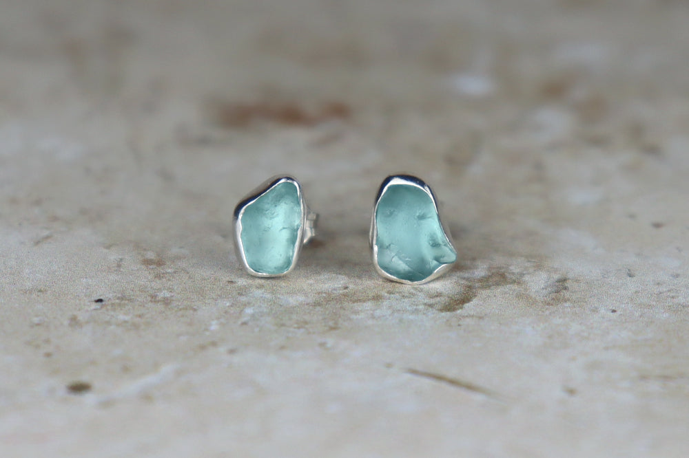 Welsh Sea Glass Stud Earrings