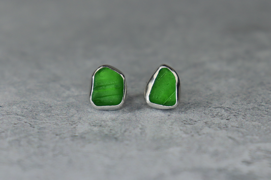 Welsh Sea Glass Stud Earrings