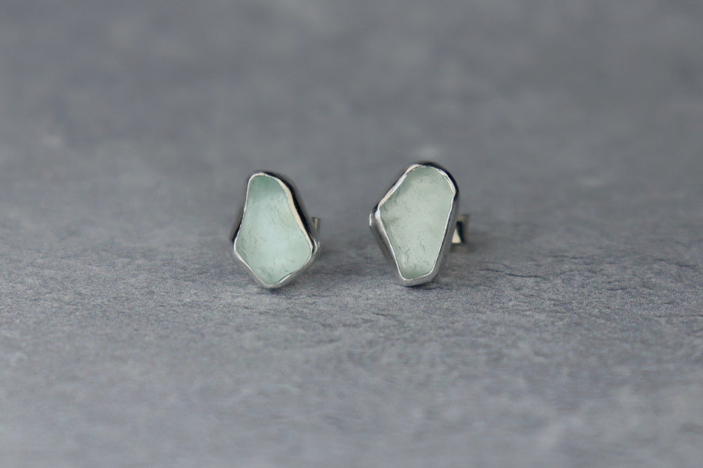 Welsh Sea Glass Stud Earrings
