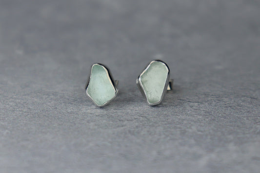 Welsh Sea Glass Stud Earrings