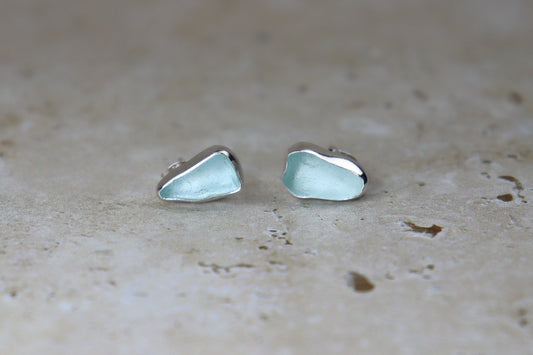 Welsh Sea Glass Stud Earrings