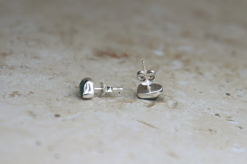 Welsh Sea Glass Stud Earrings