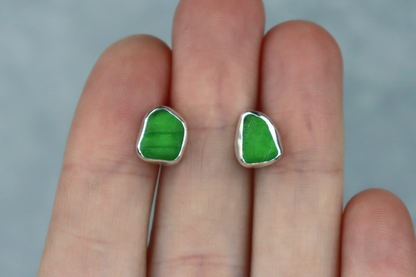 Welsh Sea Glass Stud Earrings