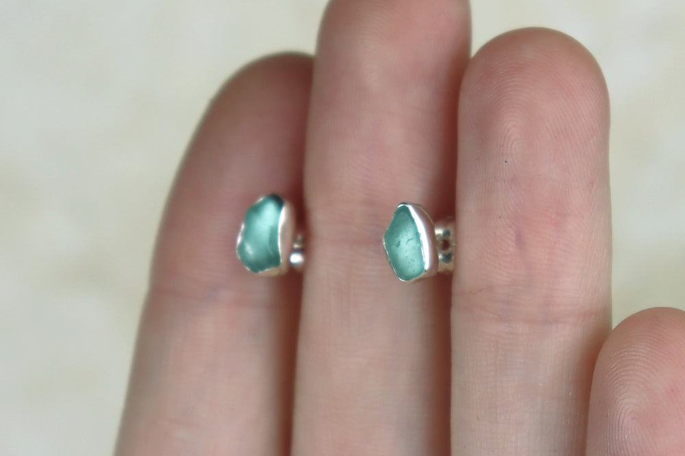 Welsh Sea Glass Stud Earrings