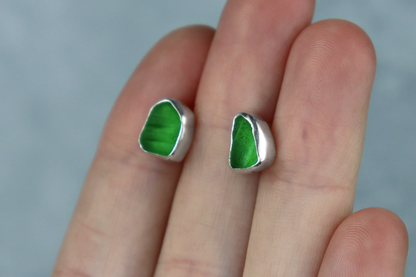 Welsh Sea Glass Stud Earrings