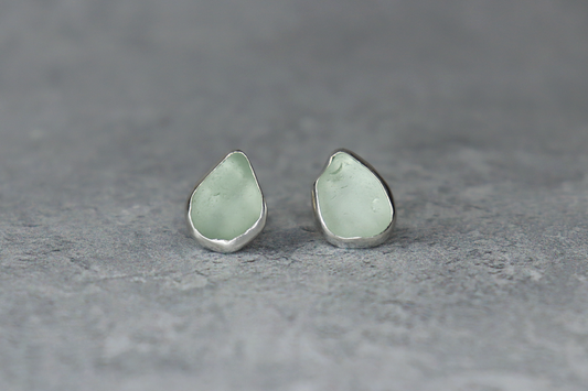 Welsh Sea Glass Stud Earrings