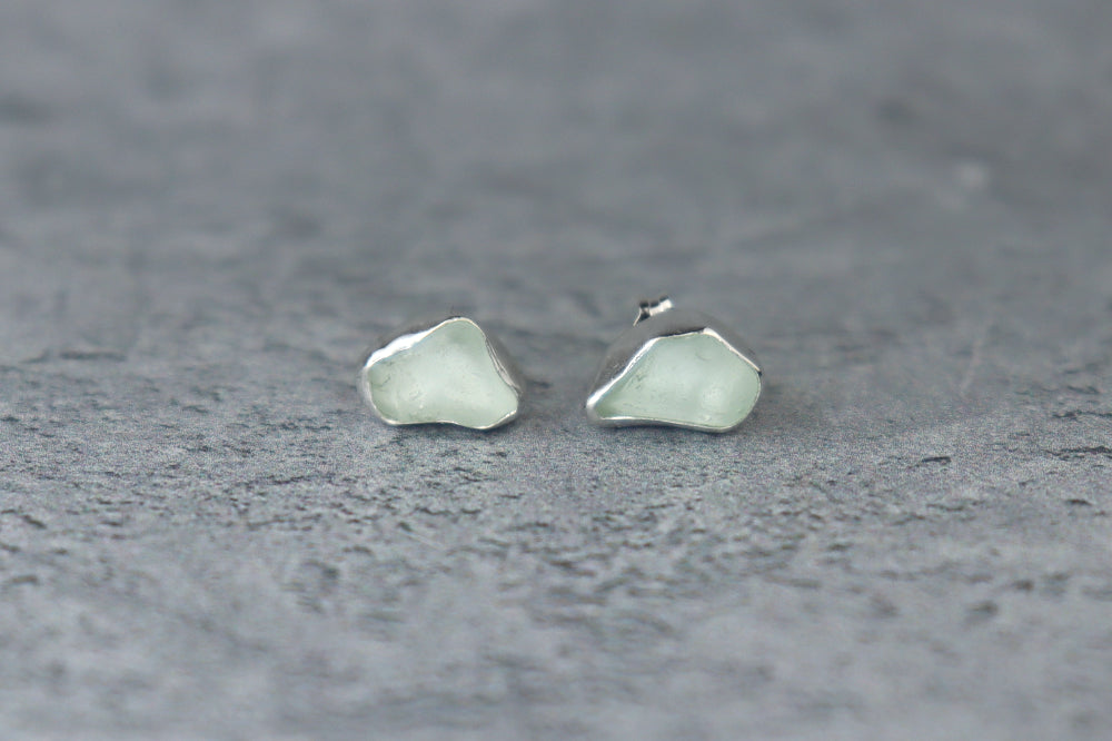 Welsh Sea Glass Stud Earrings