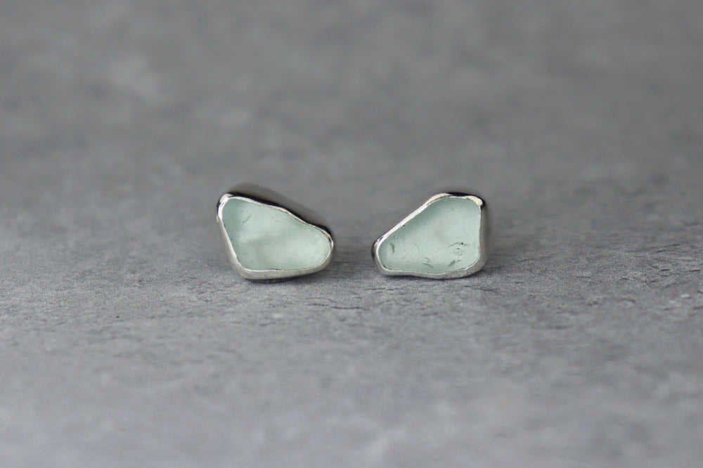 Welsh Sea Glass Stud Earrings