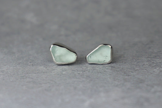 Welsh Sea Glass Stud Earrings