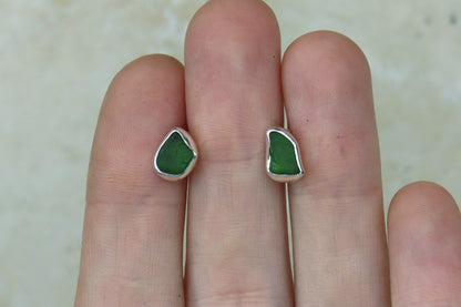 Welsh Sea Glass Stud Earrings