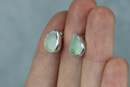 Welsh Sea Glass Stud Earrings