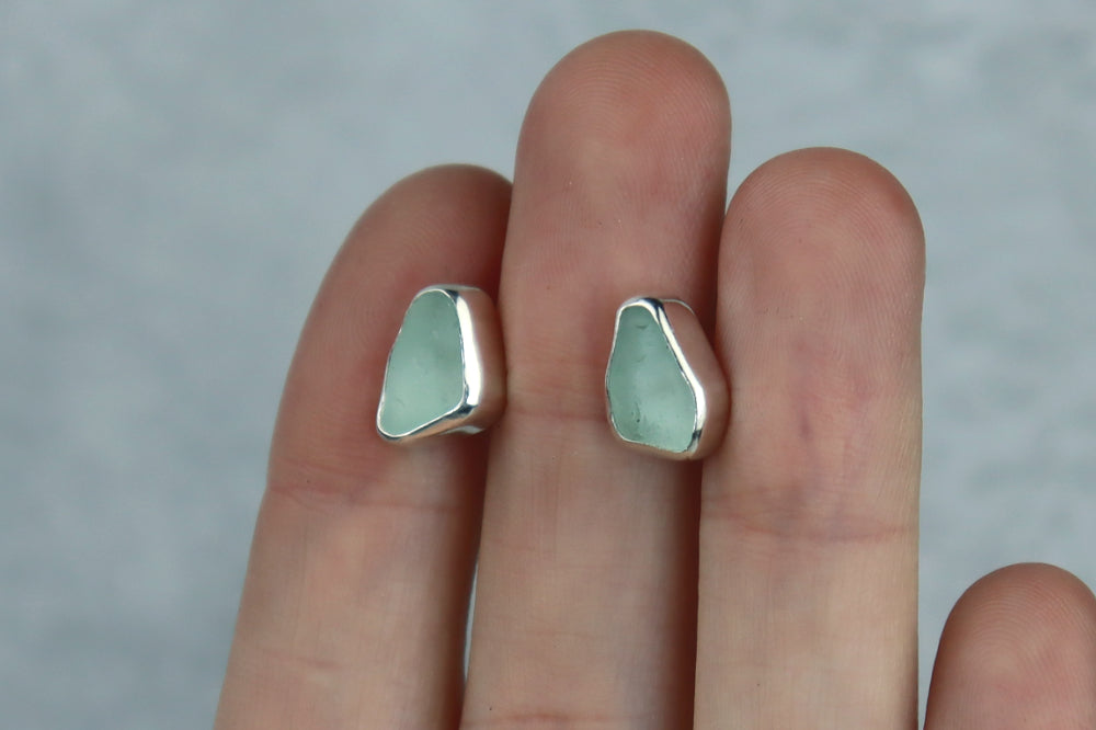 Welsh Sea Glass Stud Earrings