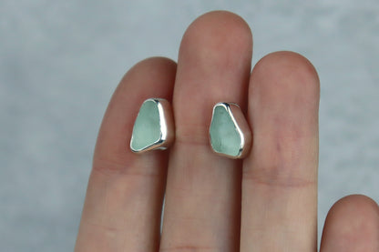 Welsh Sea Glass Stud Earrings