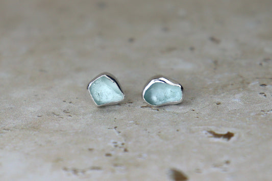 Welsh Sea Glass Stud Earrings