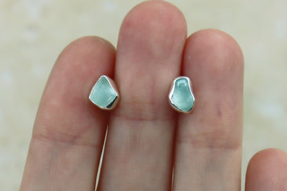 Welsh Sea Glass Stud Earrings