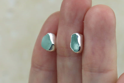 Welsh Sea Glass Stud Earrings