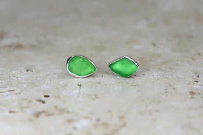 Welsh Sea Glass Stud Earrings