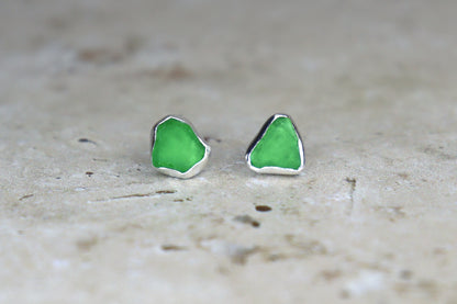 Welsh Sea Glass Stud Earrings