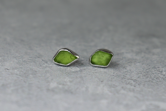 Welsh Sea Glass Stud Earrings
