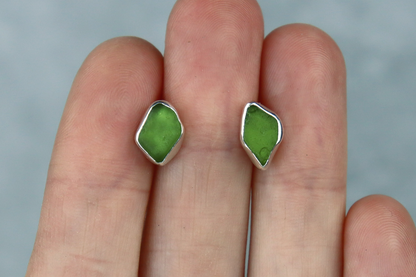 Welsh Sea Glass Stud Earrings
