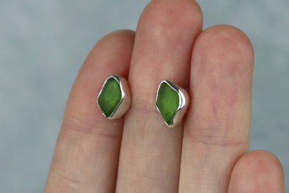 Welsh Sea Glass Stud Earrings