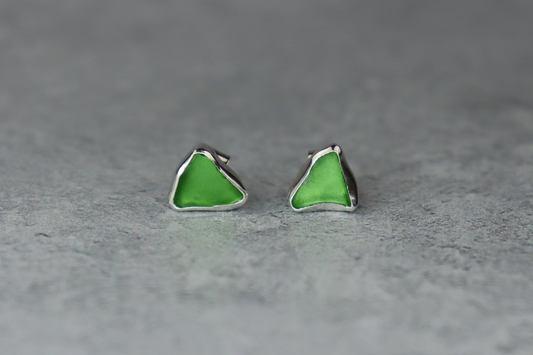 Welsh Sea Glass Stud Earrings