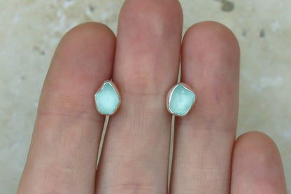 Welsh Sea Glass Stud Earrings