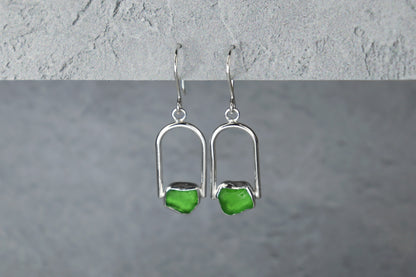 Welsh Sea Glass Geometric Earring