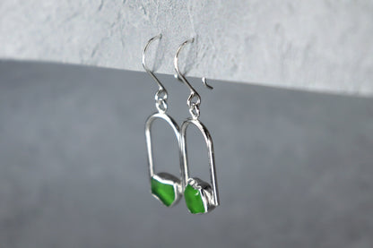 Welsh Sea Glass Geometric Earring