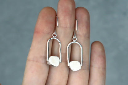 Welsh Sea Glass Geometric Earring