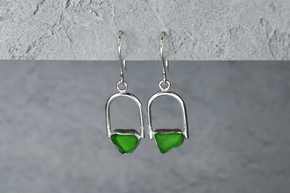 Welsh Sea Glass Geometric Earring