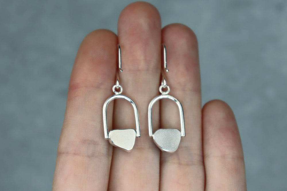 Welsh Sea Glass Geometric Earring