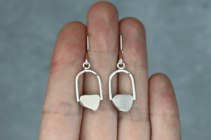 Welsh Sea Glass Geometric Earring