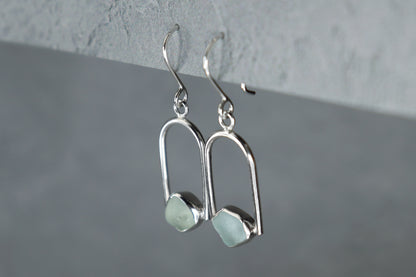 Welsh Sea Glass Geometric Earring