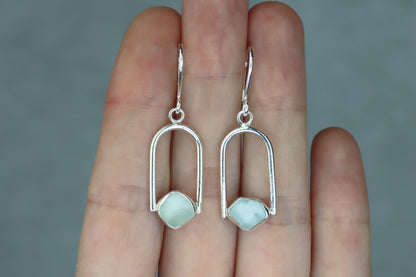 Welsh Sea Glass Geometric Earring