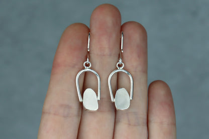 Welsh Sea Glass Geometric Earring