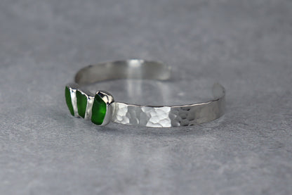 Welsh Sea Glass Sterling Silver Cuff
