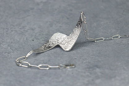 Welsh Sea Glass Reticulated Sterling Silver Cuff