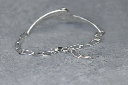 Welsh Sea Glass Reticulated Sterling Silver Cuff