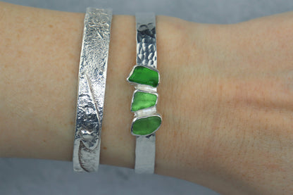 Welsh Sea Glass Sterling Silver Cuff